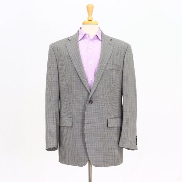Ralph Lauren 44L Beige Blazer Sport Coat Jacket 2-Button Check T396
